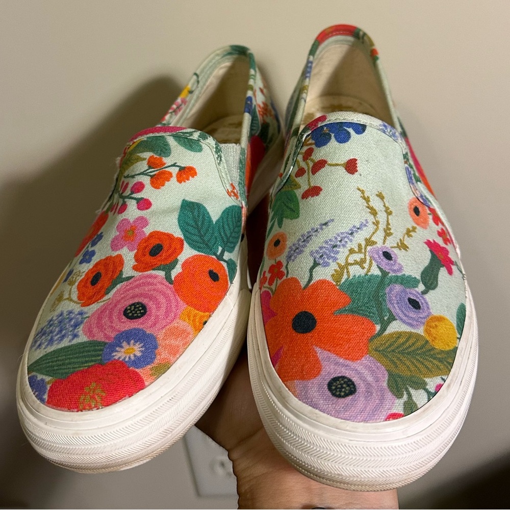 Keds X Rifle Paper Co. Double Decker Slip On Sneakers 7.5